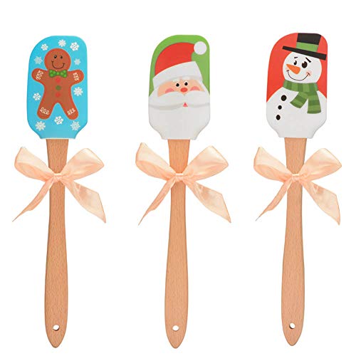 Hihey Christmas Silicone Spatula Ustensiles de Cuisine de Noël Spatule en Silicone Spatule de qualité supérieure pour la pâtisserie Ustensiles de Cuisine résistants à la Chaleur