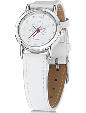 Jo for Girls Mädchen-Armbanduhr Analog Leder Weiß JW019
