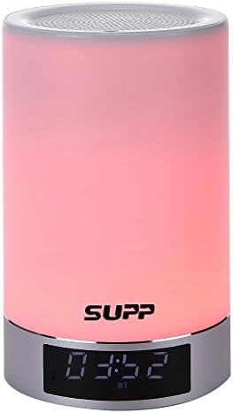 SUPP 4 in 1 Portable Touch Sensor Smart Light Bluetooth Speaker Clock Alarm Clock (White)