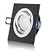 Produktbild LED Einbaustrahler Set schwarz von LEDOX - dimmbar inkl. Einbaurahmen | 230V 6W COB LED 24mm EXTRA FLACH I Deckenleuchten schwenkbar Spot Deckenstrahler Einbauleuchte LED Strahler Deckenspots Downlight | LED Leuchtmittel warmweiss wie Halogen 50W (1er Set 2700K)