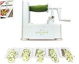 Cortador de Verduras de 5 Cuchillas para Vegetales ProCuisine Spiralizer con 101 Receta de libros electrónicos, de Corte Espiral Juliana, Rallador Spirelli Espagueti, Garantía de por Vida