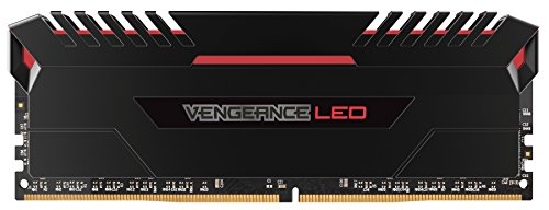 Corsair Vengeance LED 64 GB (4 x 16 GB) DDR4 3200MHz C16 XMP 2.0 Enthusiast LED Illuminated Memory Kit - Black with Red LED Lighting