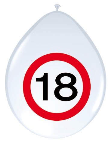 23-tlg. Partyset 18. Geburtstag Dekoset Dekobox – Verkehrschild – Girlanden, Luftballons - 4