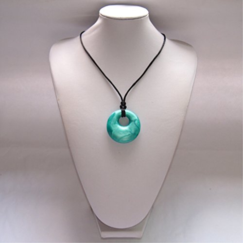 Lily Bear Silicone Baby Teething & Breastfeeding Single Pendant Necklace for Mum (Metallic Aqua)