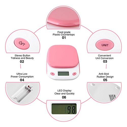 Digitale Küchenwaage, ELEGIANT Digitalwaage Professionelle Waage Präzisionswaage Electronische Waage Feinwaage Briefwaage Tara-Funktion Hohe Präzision auf bis zu 1g 3kg Maximalgewicht mit LCD-Display - 4