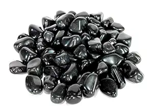 OhhSome 5Kg Black Polished Stone Glossy Pebbles/Gravels/Stone for Outdoor Garden Aquarium Table Vase Fountain [5Kg]