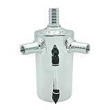 Material: Aluminio pulido heinmo Universal coche 19 mm 3/4 \"Barb pulido aluminio depósito de aceite Catch Can tanque del respiradero plata