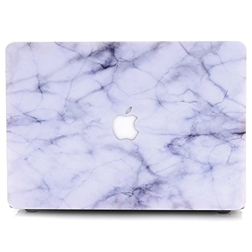 MacBook Air 13 Hülle, L2W Macbook Air 13,3 Zoll Hard Shell Marmor Muster Gummi Beschichtet für Macbook Air 13.3 “ (Modell: A1369 / A1466) [Marmor Blumen Weiß DL-8] - 2