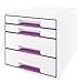 Produktbild Leitz 52132062 WOW CUBE Schubladenbox, 4 Schubladen, violett metallic