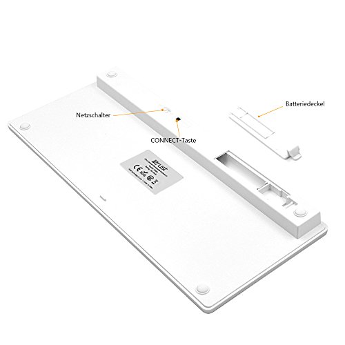 Bluetooth Tastatur || Iitrust Ultra dünn Bluetooth 3.0 Wireless Tastatur für Apple iOS / Microsoft Windows / Android (Deutsche Silber) *Schenken eine Schutzfolie - 6