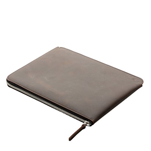 germanmade. Apple iPad / Tablet Hülle mit Reißverschluss aus Leder earth / dunkelbraun - 3