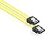 Produktbild SATA Anschlusskabel 6 Gb/s S-ATA3 mit Clip/Arretierung, ideal für schnelle SSD und HDD, Länge: 0,5m, Farbe: gelb, vom KABELMEISTER®
