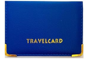 FATASH PU Leather Business Card Holder - Pocket Case, Card Carrier, Cover Wallet for Men and Women in Blue | Credit Card Holder, Slim & Thin Pocket Wallet with RFID Blocking