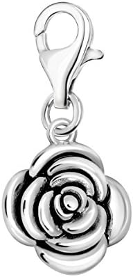 Quiges 925 Sterling Silver Sun Clip On Lobster Clasp Charm Pendant