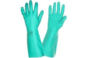 3KAMIDO Profesjonalne, długie rękawice gumowe z nitrylu, do kuchni, łazienki, warsztatu, laboratorium, przemysłu, czyszczenia, najlepsza ochrona przed zarazkami, benzyną, oleje i chemikaliami domowymi