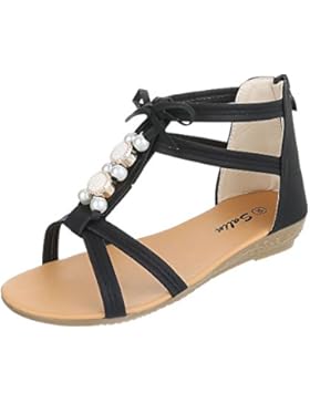 Sandalen Kinderschuhe Römersandalen Keilabsatz/ Wedge Mädchen Reißverschluss Ital-Design Sandalen