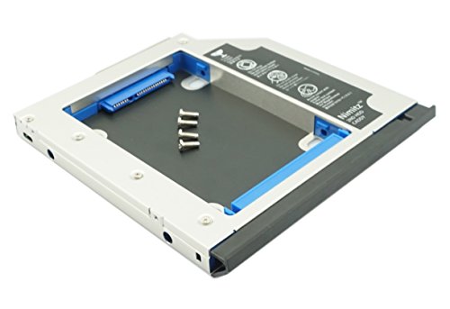 Nimitz HDD-Caddy für 2. Festplatte, SSD, für HP Elitebook 8560p, 8570p, mit originaler Blende - 2