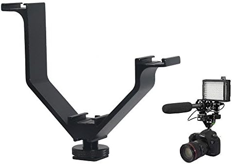 TOAZOE 12.5cm Triple 3 Hot Shoe V Mount Metal V-bracket for Led Video Light Photography Dslr Microphone Monitor Flash and More