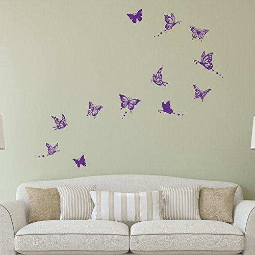 Decowall DWG-601P Moderne Schmetterling Grafik Wandsticker (Lila) - 2