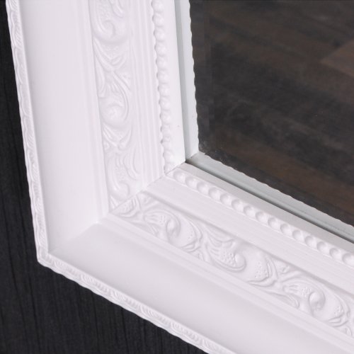 WANDSPIEGEL BAROCK 180x70cm SPIEGEL Pur-Weiß Argento HOLZRAHMEN UND FACETTE - 5