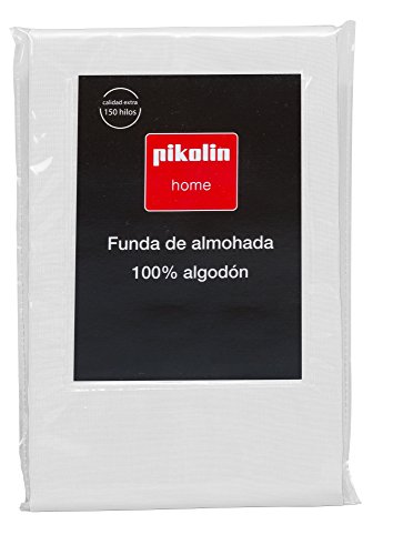 Pikolin Home - Almohadón, funda de almohada, 100% algodón, almohadas de 135 y 150cm, color blanco (Todas las medidas)