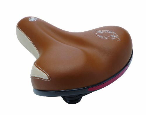 Prophete Touren-City-Sattel Vollschaumpolsterung und Elastomer-Dämpfung rückwärtiger Reflektor, braun- beige, 6289
