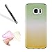 Produktbild Galaxy Note 5 Hülle,Silikon Schutzhülle für Samsung Note 5,Leeook Schön Cute Elegant Retro Kreative Gradient Grün Gelb Silikon Crystal Cover TPU Ultra Dünn Flexible Soft Dauerhaft Durable Case Schutz Handytasche Durchsichtig Transparent TPU Silikon Dünne Schale Etui Handyhülle Rückseite Bumper Case Cover für Samsung Galaxy Note 5 + 1 x Schwarze Eingabestift-Green Yellow