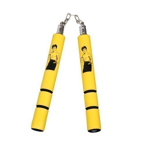 Caoutchouc Mousse Sécurité Entraînement Nunchakus Jaune - Bruce Lee - Pré Commande