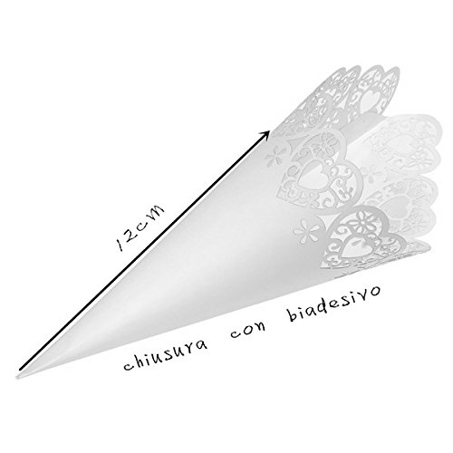 Tüten zum Basteln, für Gastgeschenke, schnelles Verschließen mit doppelseitigem Klebeband, Karton, verzierter Rand, 50 Stück - 4