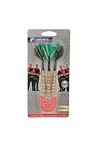 Unicorn 2400025 Gt- 125 Steel Dart, Pack of 3 (Green/Silver)