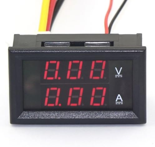 DEOK DC Ammeter Voltmeter 0-100V/2A Car Ampere Voltage Amp Meter 2in1 Red LED Battery Tester