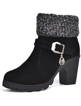 BAINASIQI Damen Stiefeletten Stylische Damen Kurzschaft Stiefel Blockabsatz Plateau Reißverschluss Stiefel