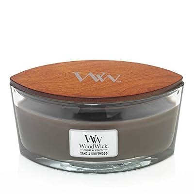 Woodwick Bougie parfumée Woodwick Ellipse, Sand & Driftwood