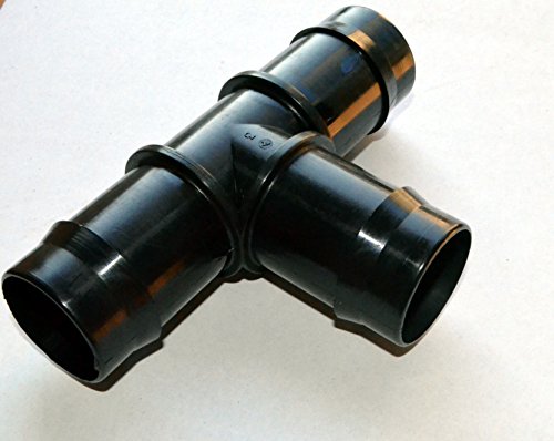 T-Stück Schlauchtülle Verbinder Fitting für Ø32 mm Schlauch (T-Stück Ø32mm + 3 Schlauchschellen) - 2