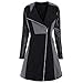 Produktbild Yvelands Damen Langen Mantel Winter warme Frauen Wollleder Patchwork Langen Jacke Outwear(CN-XL,Grau)