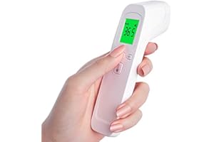 Thermometre medical Frontal Infrarouge médicale Thermometre sans Contact pour personne (Adulte Enfant bébé) et surface d'objet, Affichage LCD Option sonore 30 mémoires