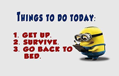 Minion Chararctor To Do List Get Up Suvivve Bed Quotes Saying Gift Present Novelty