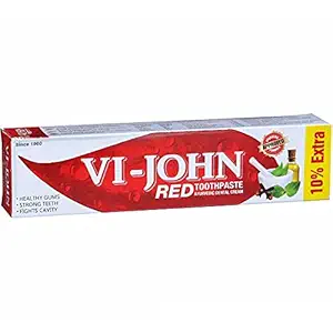 vi-john red toothpaste ayurvediv dental cream 22gm (pack of 6) (6)