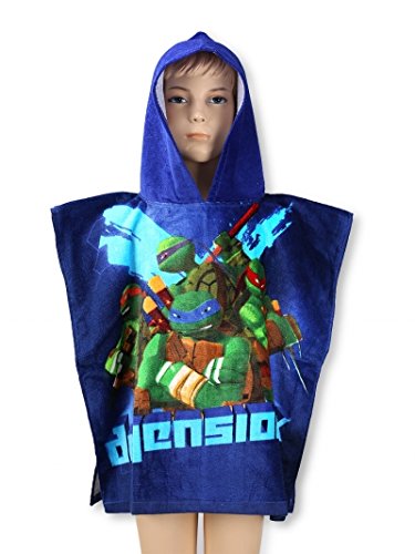 Preisvergleich Produktbild Teenage Nickelodeon Mutant Ninja Turtles - Badetuch / Bademantel / Kapuzen Poncho / Strandtuch / Badetuch für Kinder 100% Baumwolle (Frottier)