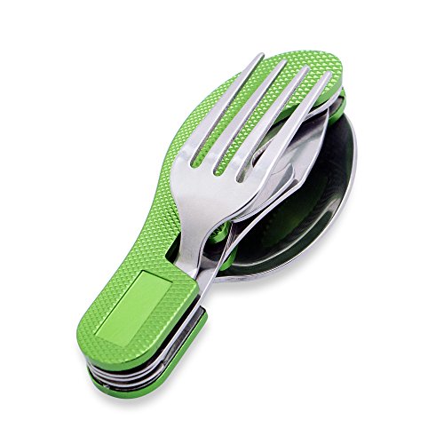 Vinabty 4 in 1 Multifunktions -Outdoor-Klappbesteck Set Geschirr fit für Camping Wandern … - 3