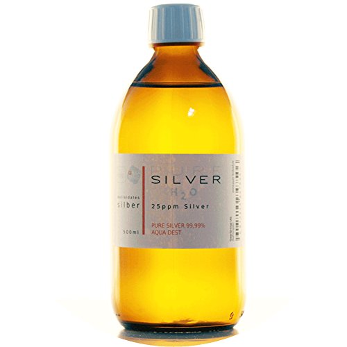 PureSilverH2O 1100ml kolloidales Silber (2x 500ml/25ppm) + Flasche (100ml/50ppm) Reinheit & Qualität seit 2012