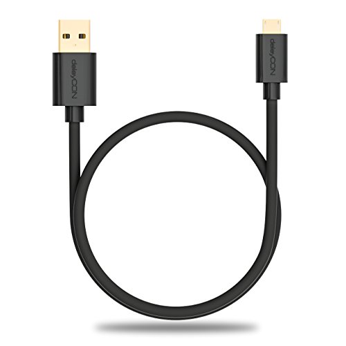 deleyCON [0,5m] micro USB 2.0 High Speed Kabel – Lade- und Datenkabel für Festplattengehäuse, USB Hubs, Handys und Smartphones – USB A-Stecker zu Micro B-Stecker – USB 2.0 High Speed Technologie – Übertragungsraten bis zu 480Mbps – geschirmtes, flexibles PREMIUM USB 2.0 Kabel – schnelle und sichere Datenübertragung – abwärtskompatibel zu USB 1.1 – Lade- und Datenkabel für z.B. Samsung Galaxy, HTC, Nokia Lumia, Sony Xperia uvm. – Farbe: Schwarz - 4