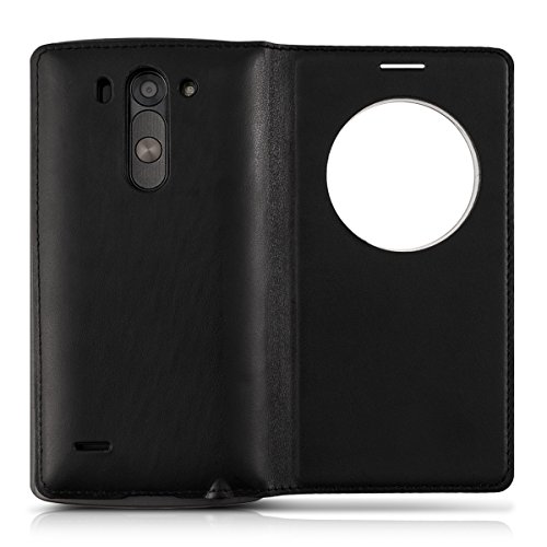 kwmobile Funda potectora pr  ctica y Chic con tapicer  a de Cuero sint  tico Flip Cover para LG G3 S D722V en Negro