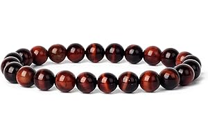 UEUC Bracelet de Pierres précieuses Naturelles pour Femmes/Hommes, Pierres précieuses Chakra 8mm Perles Rondes Cristal Quartz Bracelet Extensible