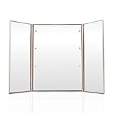 MIDWEC Beleuchteter Kosmetik Spiegel, Makeup Spiegel mit 8 LED Lichtern, Dreiteiliger LED Spiegel