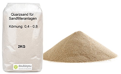 2 kg Quarzsand für Sandfilterpumpen Filtersand Poolfilter 0,4 - 0,8mm 2kg