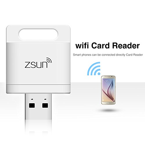USB Kartenleser WiFi, Hizek USB Kartenlesegerät wireless TF card Memory Card Reader USB Flash Drive für iOS, Android and Windows System -- Weiß