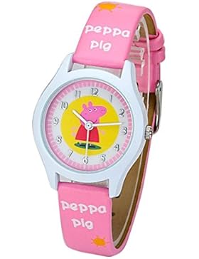 Kinder Kids Cartoon Pig Peppa Uhren Leder Uhr für junge Mädchen WPG @ ktw01p