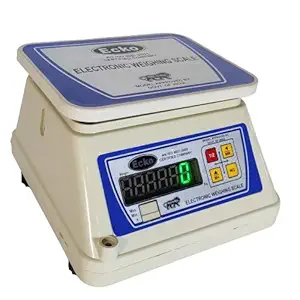 ECKO 30 Kg Capacity, 2gm. Abs Counter Digital Scale for All Shops with Front and Back Double Display and Rechargeable Battery 4V (White)