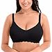 Gratlin Women's Full Coverage Cotton Lace Breastfeeding Maternity Nursing Bra Black 34 C